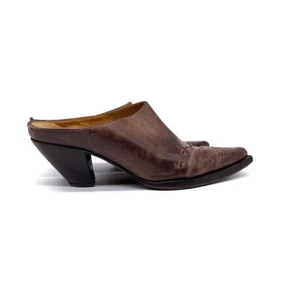 CHARLIE 1 HORSE Cowboy Mules Brown Leather 10B