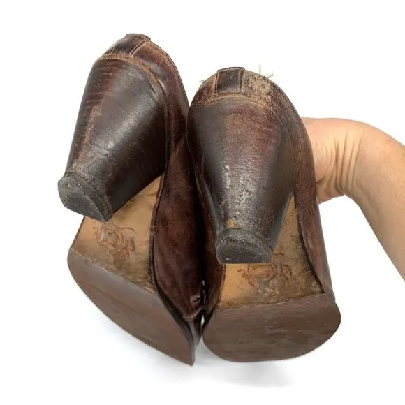CHARLIE 1 HORSE Cowboy Mules Brown Leather 10B