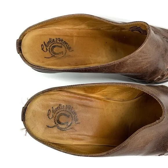 CHARLIE 1 HORSE Cowboy Mules Brown Leather 10B