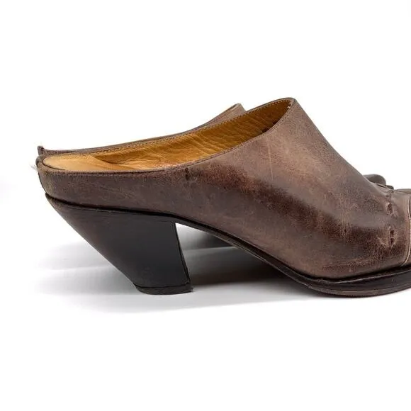 CHARLIE 1 HORSE Cowboy Mules Brown Leather 10B