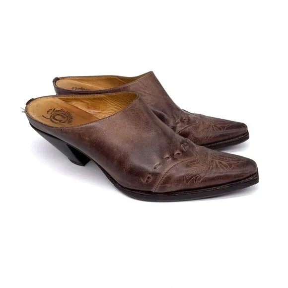 CHARLIE 1 HORSE Cowboy Mules Brown Leather 10B