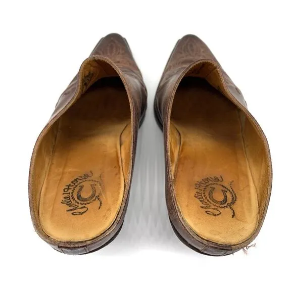 CHARLIE 1 HORSE Cowboy Mules Brown Leather 10B