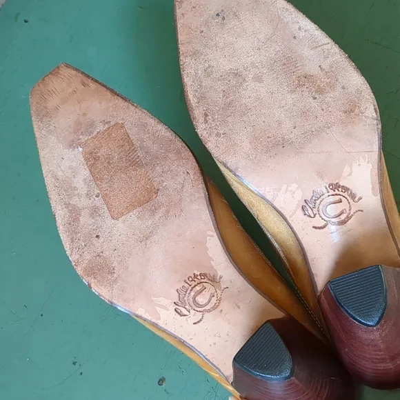 Charlie 1 Horse Leather Mules Western Boots Booties Tan 10