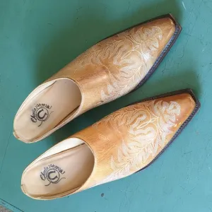 Charlie 1 Horse Leather Mules Western Boots Booties Tan 10