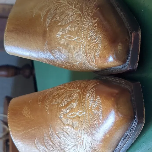 Charlie 1 Horse Leather Mules Western Boots Booties Tan 10