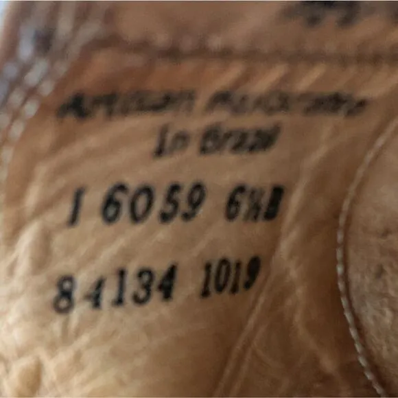 Charlie 1 Horse Lucchese tan brown leather western mules size 6.5