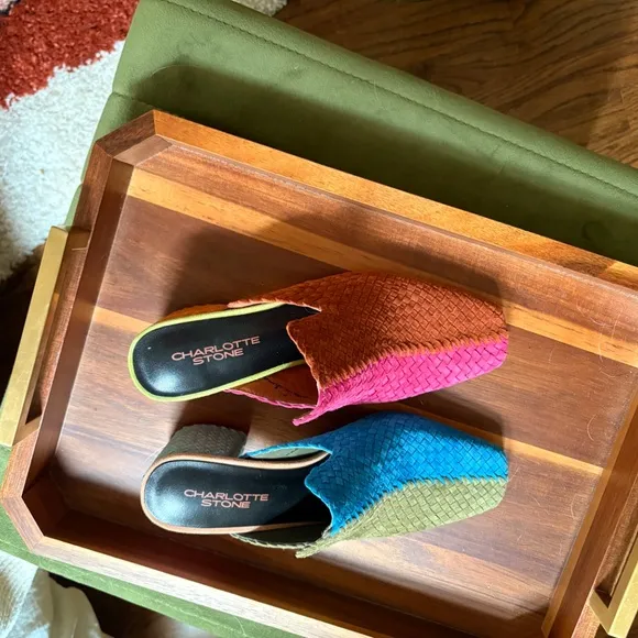 Charlotte Stone Multicolor Woven Mules