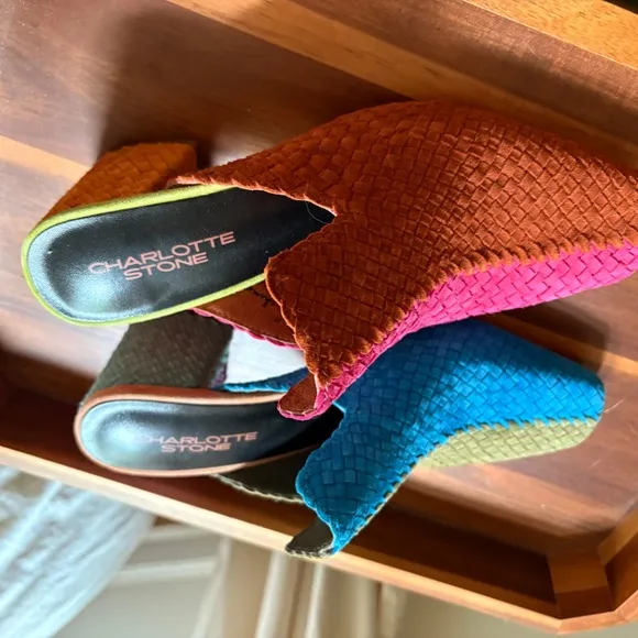 Charlotte Stone Multicolor Woven Mules