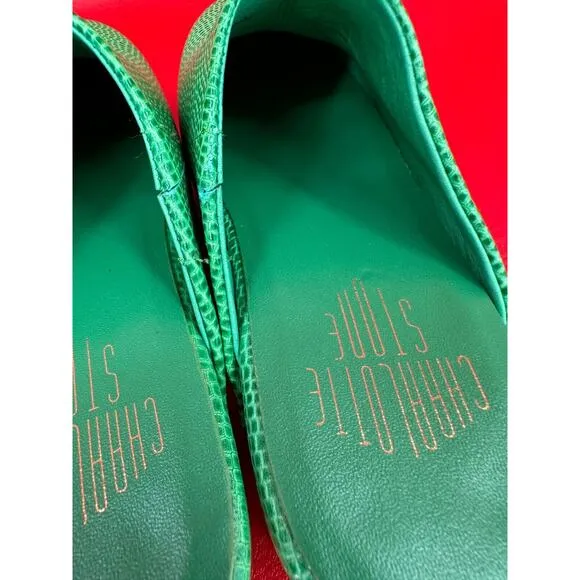 Charlotte Stone New Martino Clogs In Hot Mint Green Low Heel Size 6