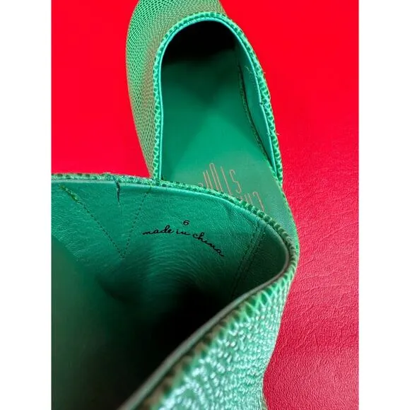 Charlotte Stone New Martino Clogs In Hot Mint Green Low Heel Size 6