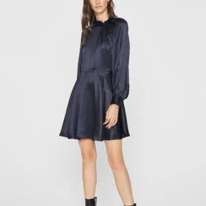 Charmeuse Twist Neck Mini Dress - New With Tags - NEVER WORN - Black Multi