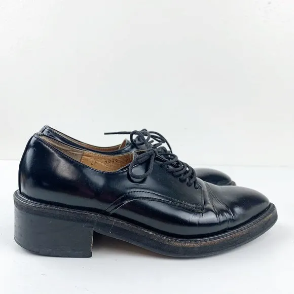 CHAUSSURE LAPIN Seoul, Korea Black Pointed Toe Lace Up Heeled Oxfords Si…