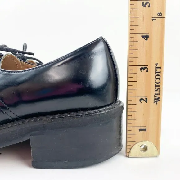 CHAUSSURE LAPIN Seoul, Korea Black Pointed Toe Lace Up Heeled Oxfords Si…
