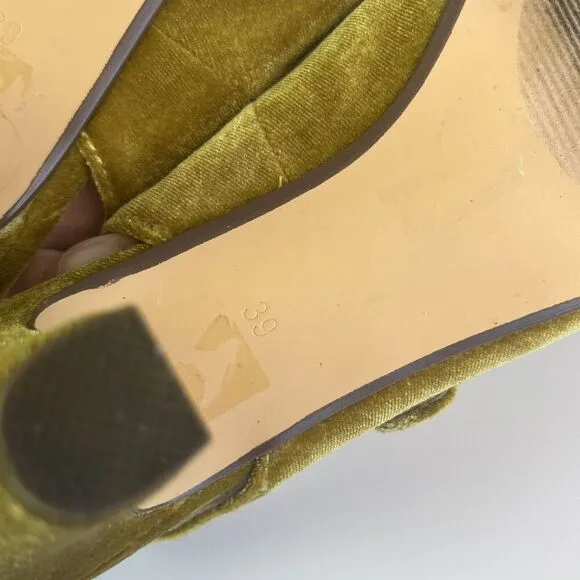 Chelsea Crew Liberty Velvet Mary Jane Heels Shoe 38 8 Mustard Retro Witchy