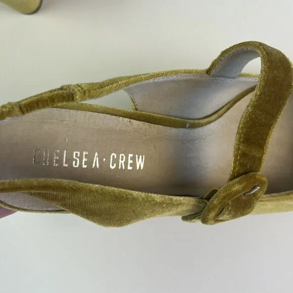 Chelsea Crew Liberty Velvet Mary Jane Heels Shoe 38 8 Mustard Retro Witchy