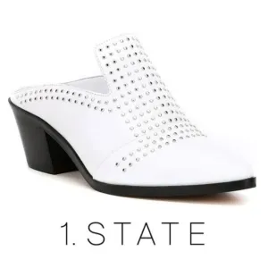 Chic White 1. STATE Western Inspired Mules