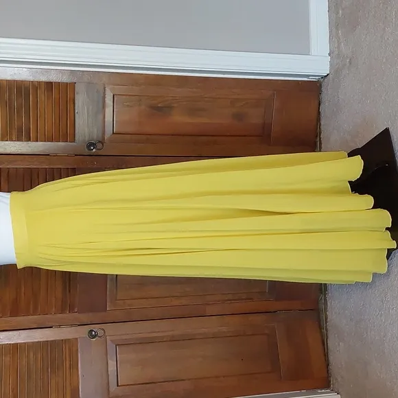 Chicwish Timeless Favorite Chiffon Maxi Skirt in Mustard Sz S
