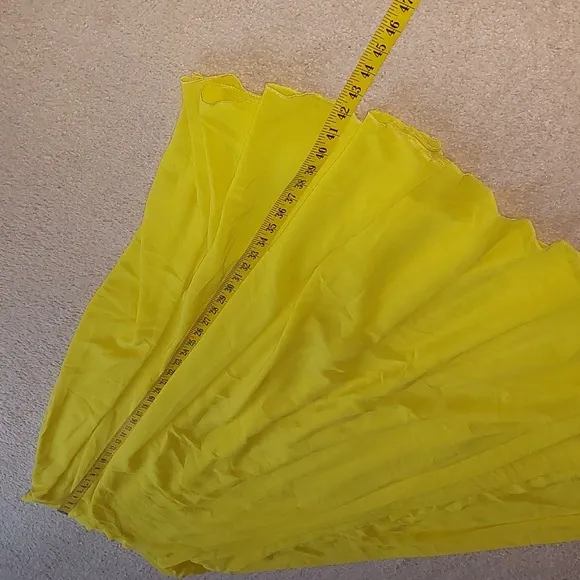 Chicwish Timeless Favorite Chiffon Maxi Skirt in Mustard Sz S