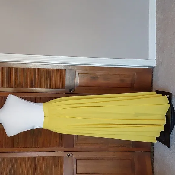 Chicwish Timeless Favorite Chiffon Maxi Skirt in Mustard Sz S