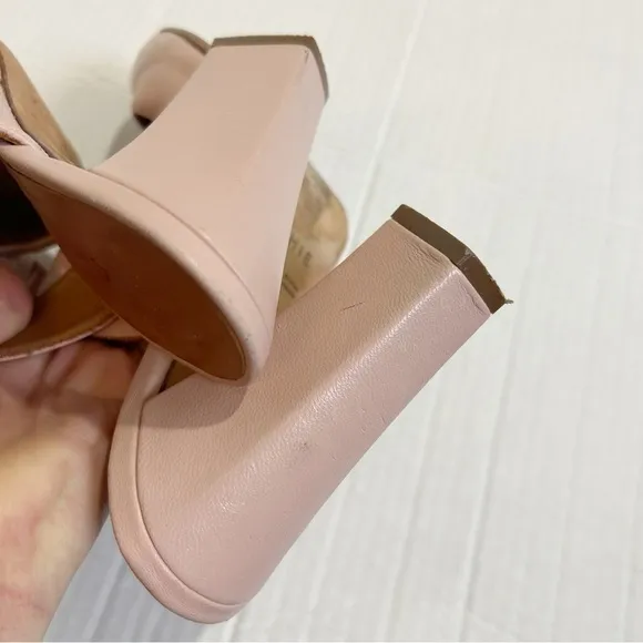 CHiE by Chie Mihara Mary Jane Mules Size 38.5 Size 7.5 or 8 Pink Leather Spain