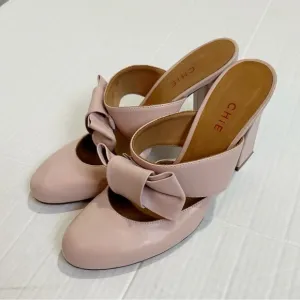 CHiE by Chie Mihara Mary Jane Mules Size 38.5 Size 7.5 or 8 Pink Leather Spain
