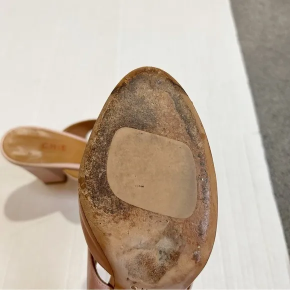CHiE by Chie Mihara Mary Jane Mules Size 38.5 Size 7.5 or 8 Pink Leather Spain