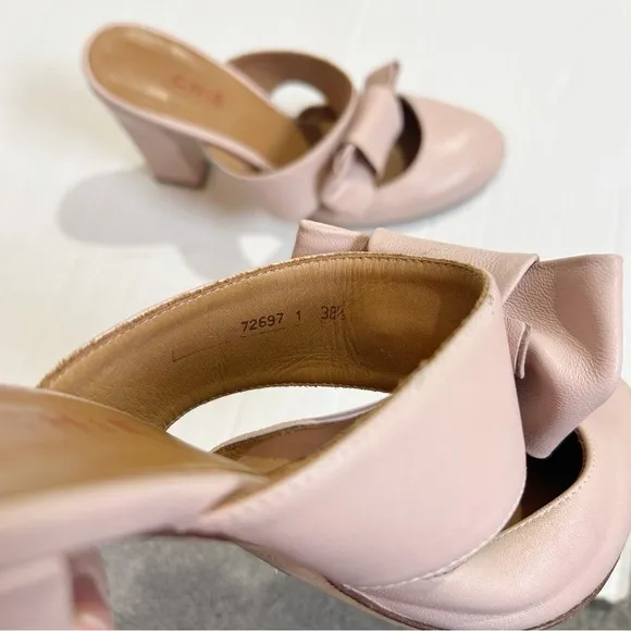 CHiE by Chie Mihara Mary Jane Mules Size 38.5 Size 7.5 or 8 Pink Leather Spain