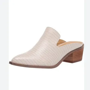 CHINESE LAUNDRY Cream Leather Pointed Heeled Mules