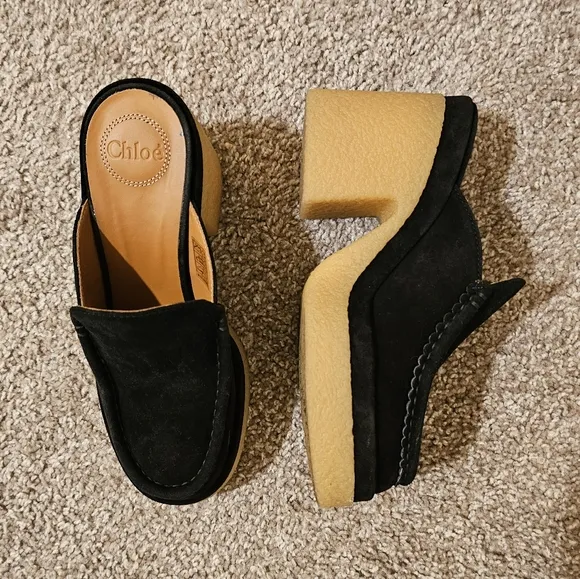 Chloé Women's Jamie High Block Heel Clogs Size 39