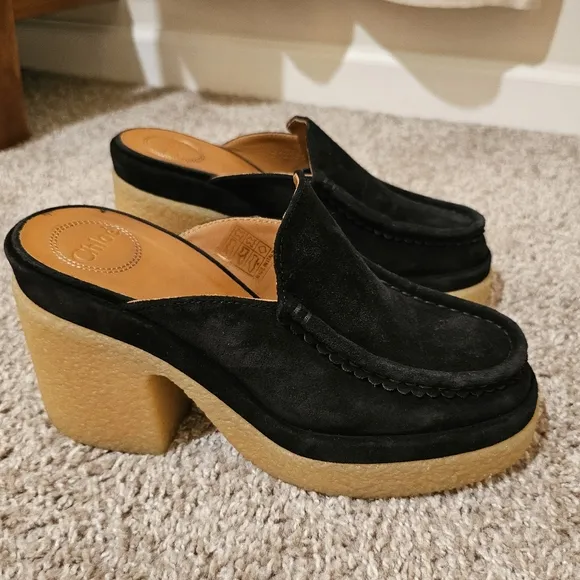 Chloé Women's Jamie High Block Heel Clogs Size 39