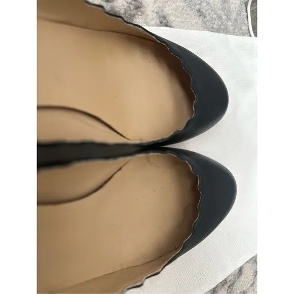 Chloe Lauren Scalloped Kitten Heels 35.5 NO DUST BAG