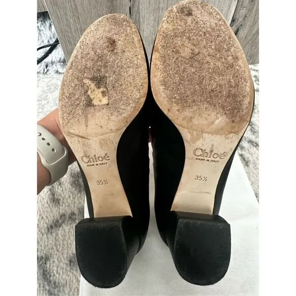 Chloe Lauren Scalloped Kitten Heels 35.5 NO DUST BAG