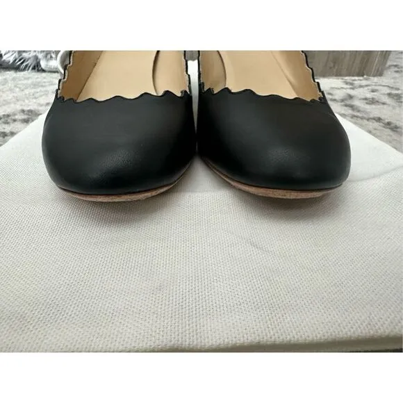 Chloe Lauren Scalloped Kitten Heels 35.5 NO DUST BAG