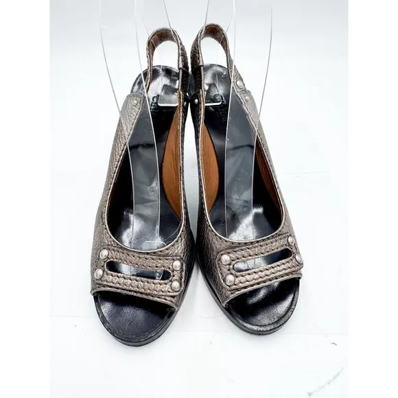 Chloe Slingback Metallic Pumps Size 37