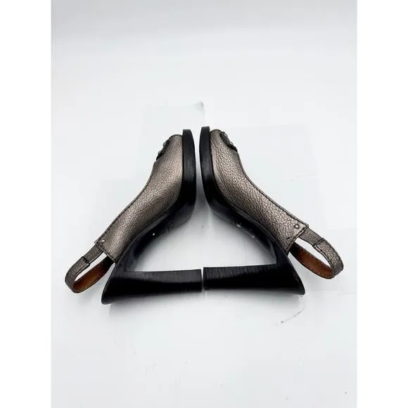 Chloe Slingback Metallic Pumps Size 37