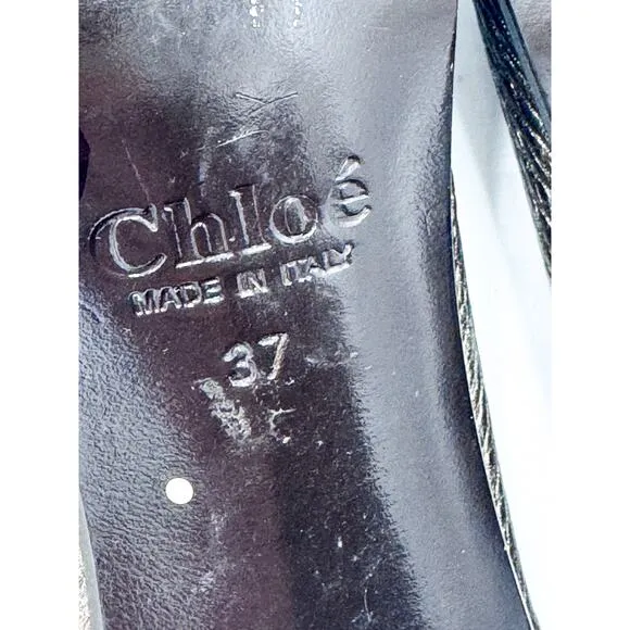 Chloe Slingback Metallic Pumps Size 37