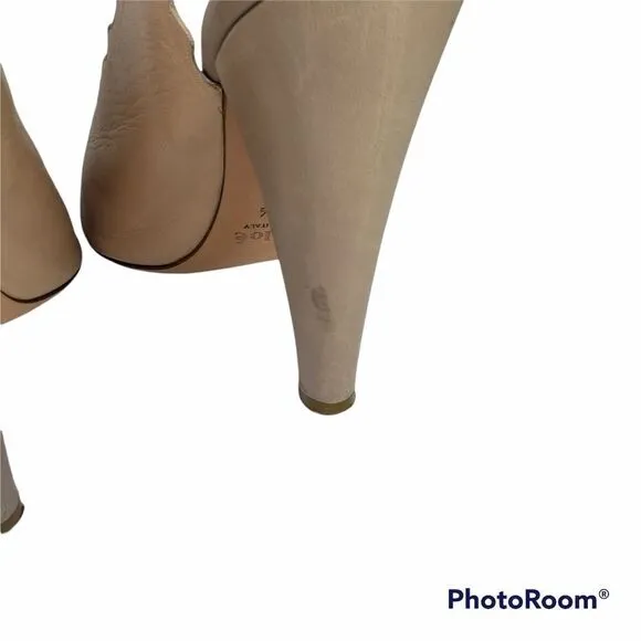 Chloé Scalloped Slingback Peeptoe Heels in Nude Size 40.5