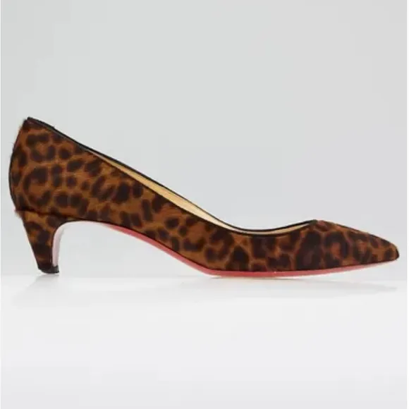 Christian Louboutin Animal Print Kitten Heel Pigalle 45 Pumps