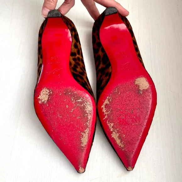 Christian Louboutin Animal Print Kitten Heel Pigalle 45 Pumps