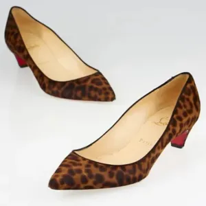 Christian Louboutin Animal Print Kitten Heel Pigalle 45 Pumps