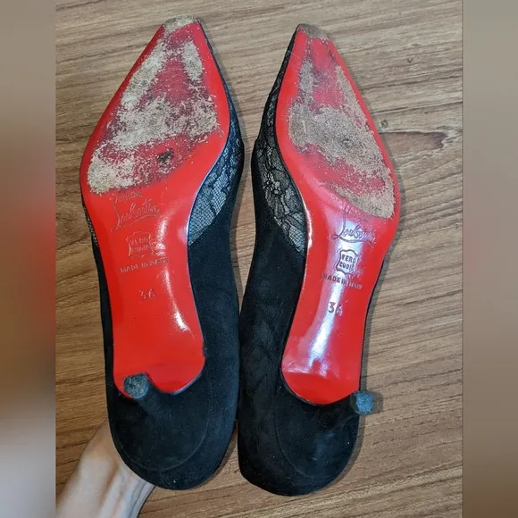 CHRISTIAN LOUBOUTIN Lace Kitten Heels