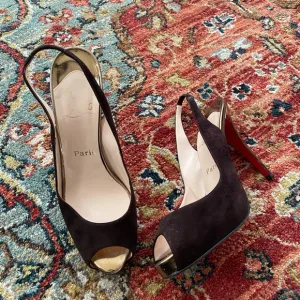 Christian Louboutin Peep-Toe Slingback Heels