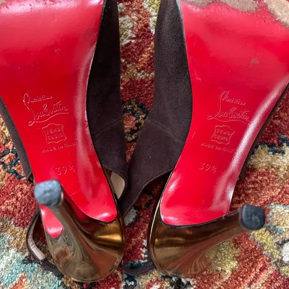 Christian Louboutin Peep-Toe Slingback Heels