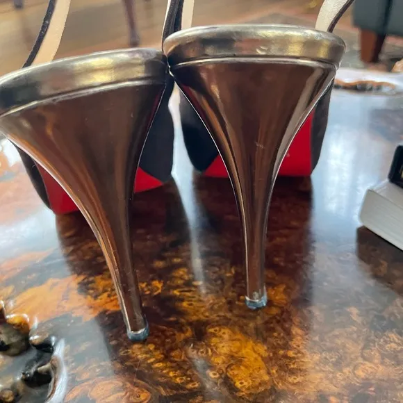 Christian Louboutin Peep-Toe Slingback Heels