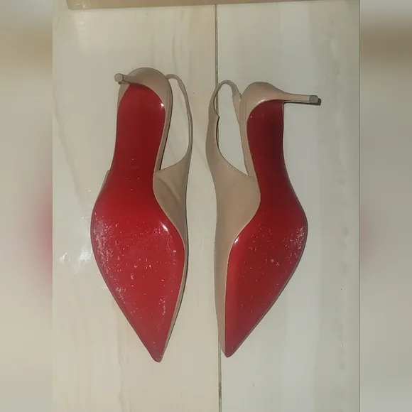 Christian Louboutin Women's Tan Slingback Heels