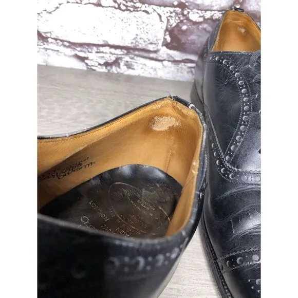 Church's England Custom Grade Black Leather Wingtip Oxfords Shoes Men Sz 13D US