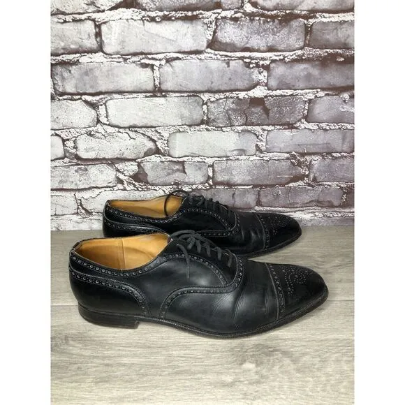 Church's England Custom Grade Black Leather Wingtip Oxfords Shoes Men Sz 13D US