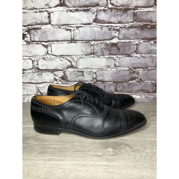 Church's England Custom Grade Black Leather Wingtip Oxfords Shoes Men Sz 13D US