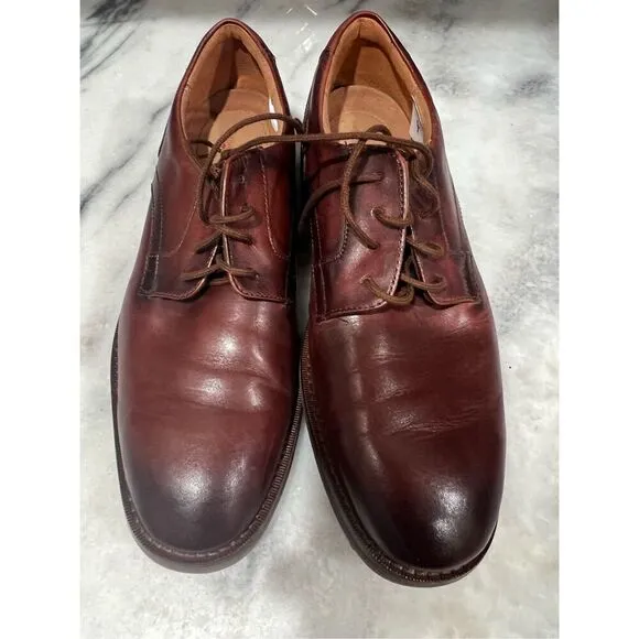 CLARKS 15103 MEN'S TAN LEATHER CAP TOE LACE UP OXFORDS SIZE 9M