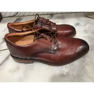 CLARKS 15103 MEN'S TAN LEATHER CAP TOE LACE UP OXFORDS SIZE 9M